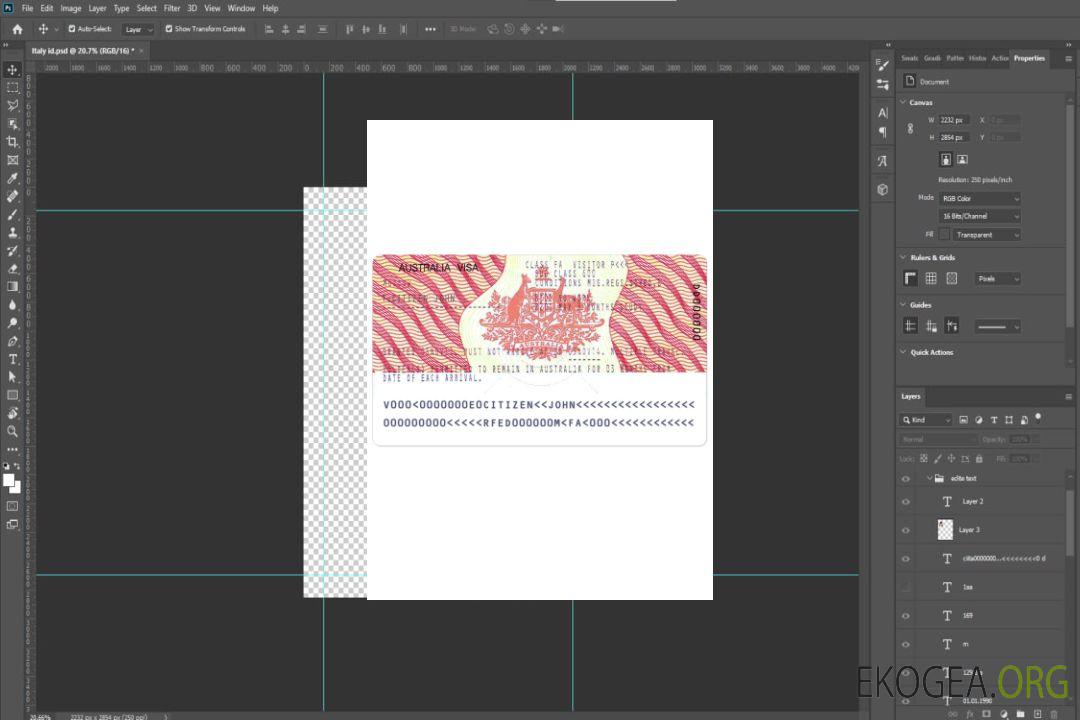 Visa AUSTRALIE template